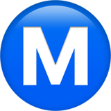 буква M в круге