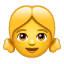 девочка эмоджи U+1F467 девочка эмоджи U+1F467