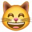 Ухмыляющаяся кошка Whatsapp U+1F638 Ухмыляющаяся кошка Whatsapp U+1F638