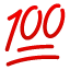 100 баллов эмоджи U+1F4AF 100 баллов эмоджи U+1F4AF
