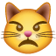Надутая кошка смайлик U+1F63E Надутая кошка смайлик U+1F63E