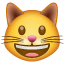 Смеющаяся кошка эмоджи U+1F63A Смеющаяся кошка эмоджи U+1F63A
